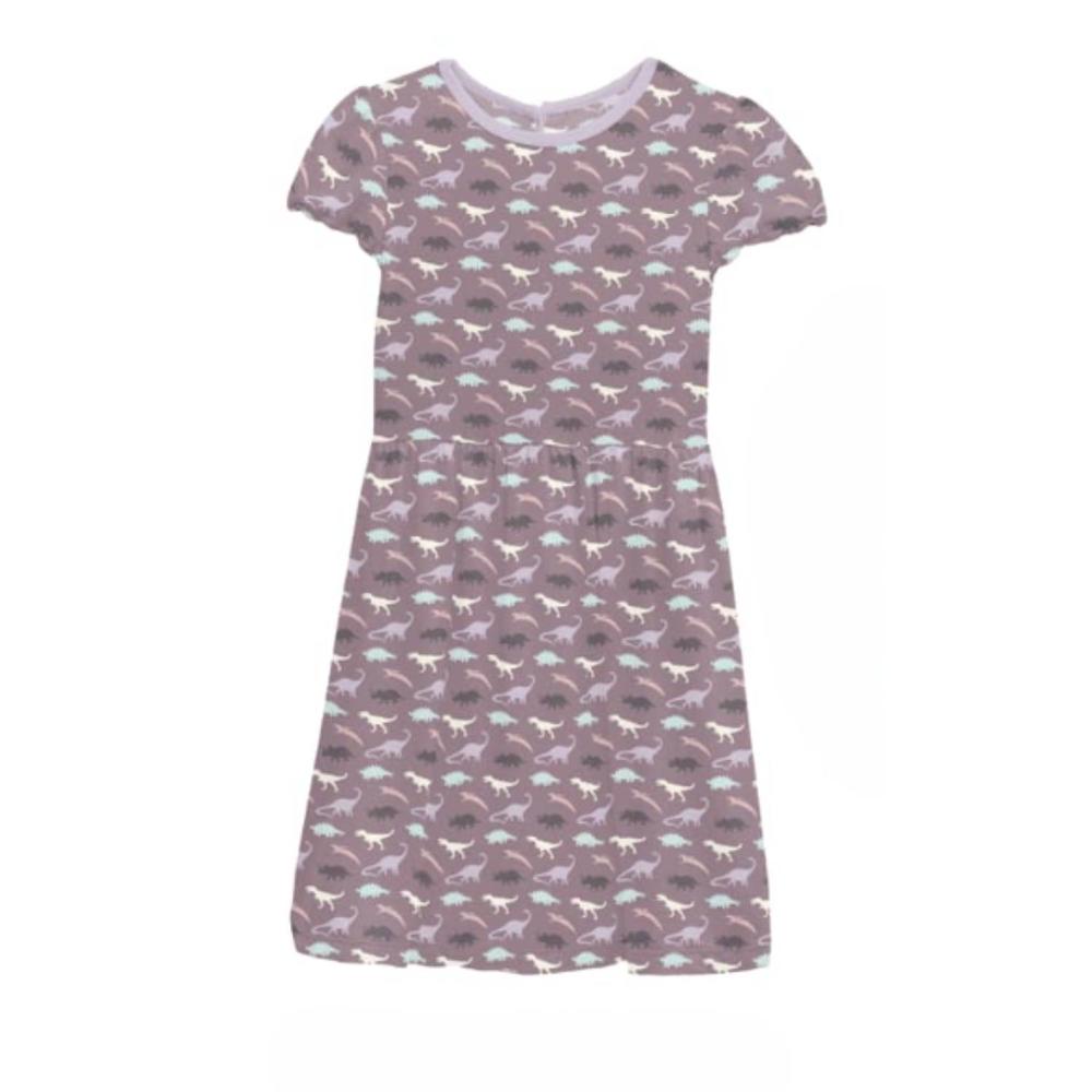 NEW KICKEE girl's flutter sleeve twirl dress in elderberry